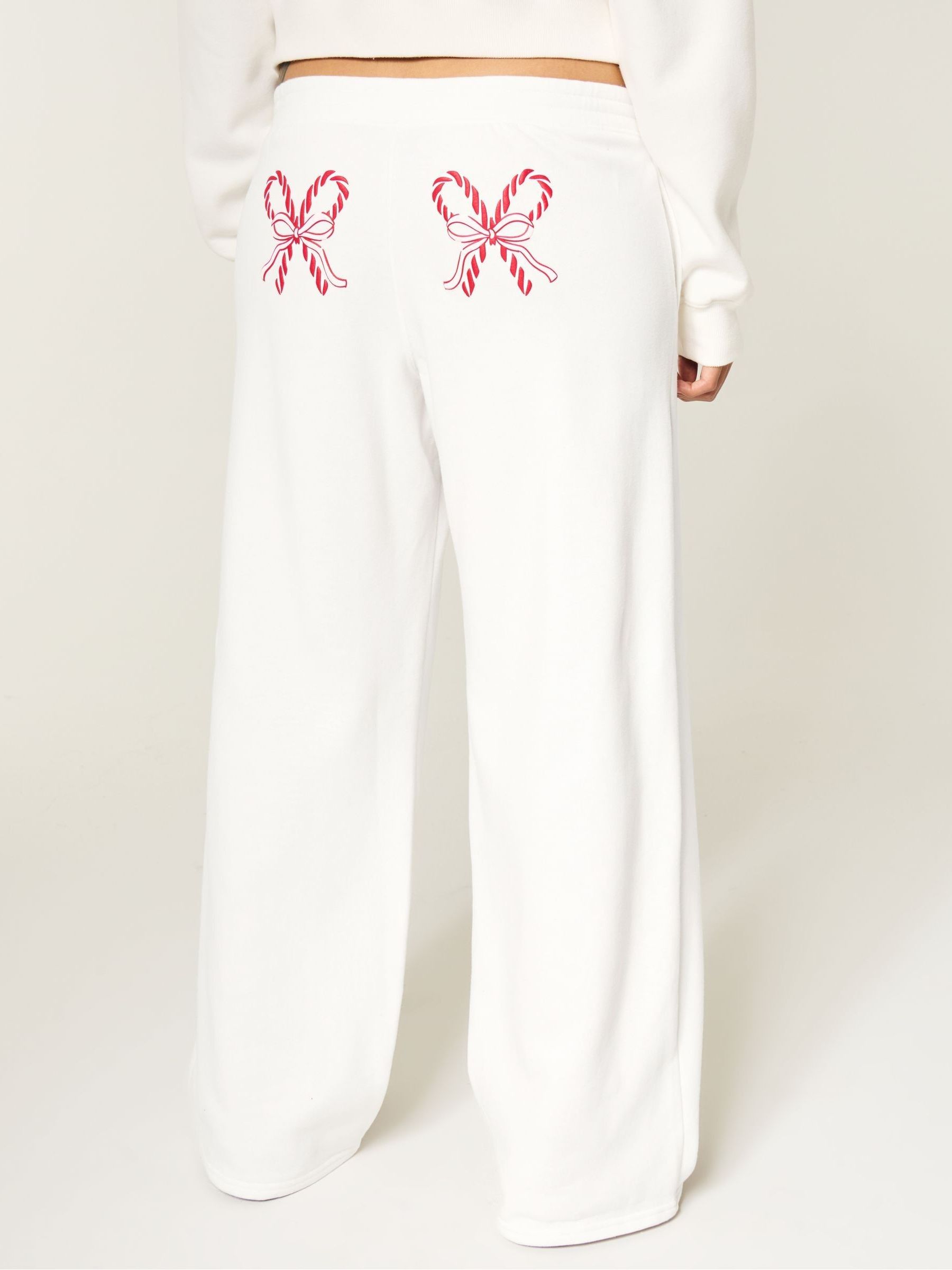 Buy Hollister White Low Rise Baggy Candy Cane Christmas Graphic