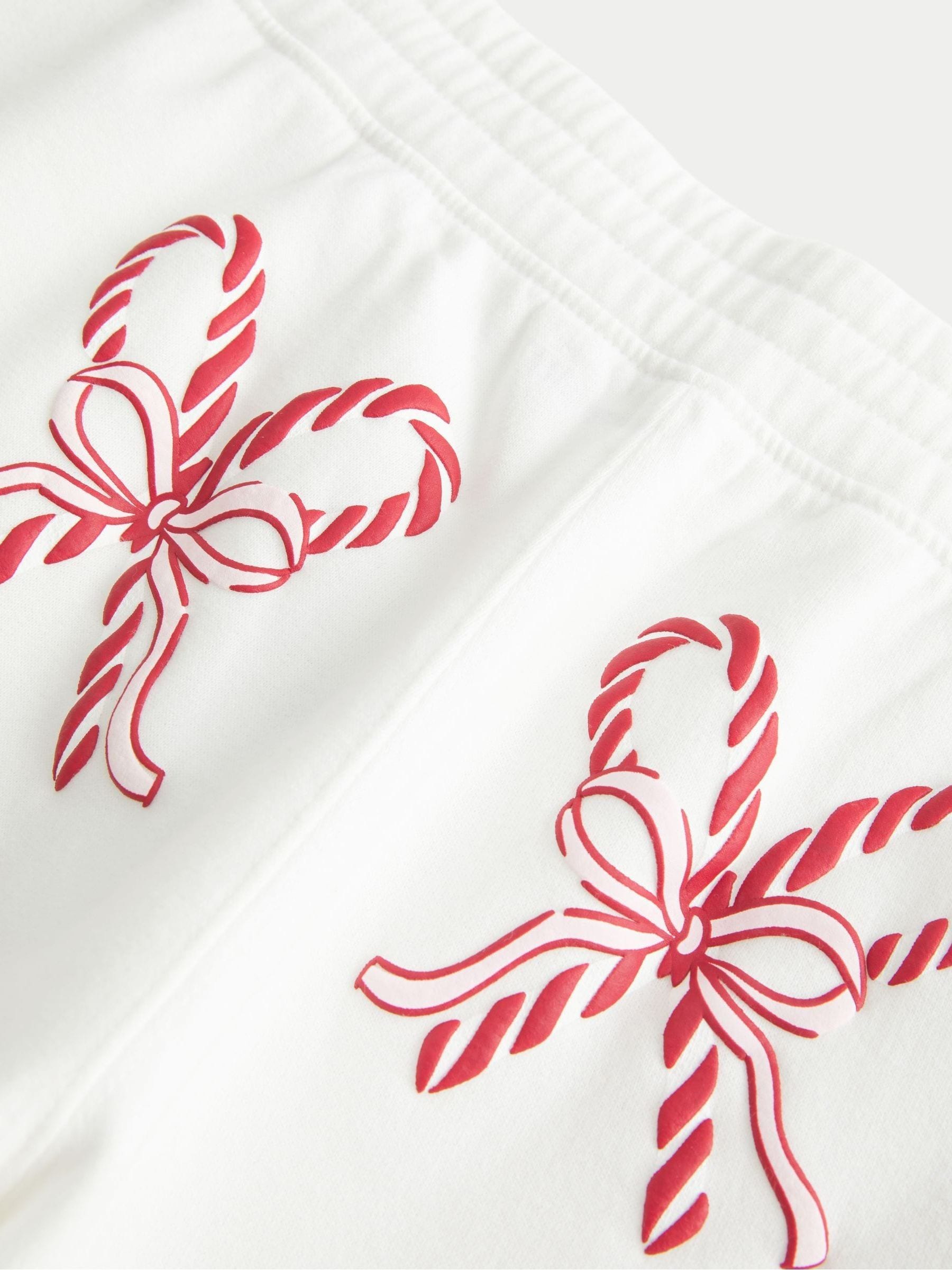 Buy Hollister White Low Rise Baggy Candy Cane Christmas Graphic