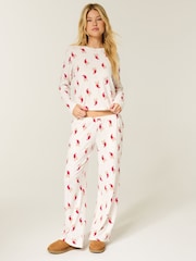 Hollister Cream Christmas Cozy Long Sleeve Pyjamas Bottoms - Image 3 of 4