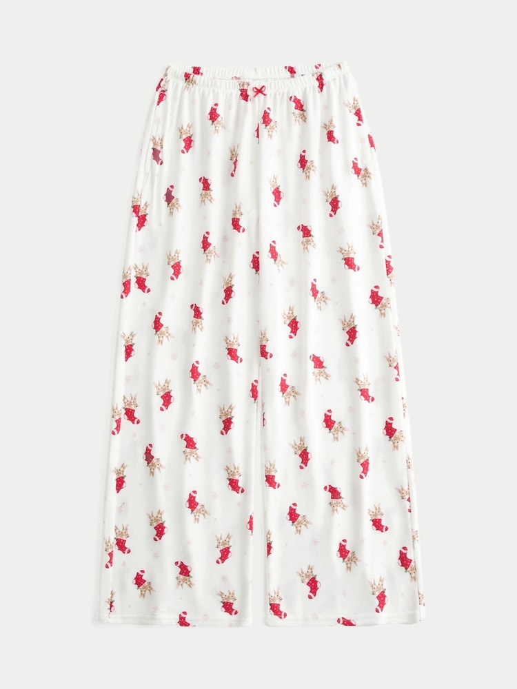 Hollister Cream Christmas Cozy Long Sleeve Pyjamas Bottoms - Image 4 of 4