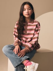 Dungi roz/maro - Fleece Rugby Style Top (3-16yrs) - Imaginea 2 din 4