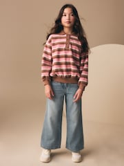 Dungi roz/maro - Fleece Rugby Style Top (3-16yrs) - Imaginea 4 din 4