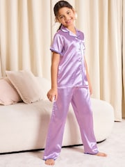 Lilla lilla - Lipsy Sateng Skjorter og Lang Leg Pyjamas-sett (5-16år) - Bilde 4 av 4