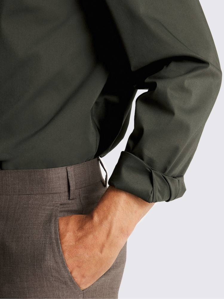MOSS Regular Fit Green Stretch Shirt - Image 2 of 3 MOSS Regular Fit Green Stretch Shirt - Image 2 of 3