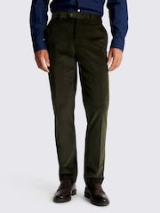 MOSS Tailored Fit Dark Green Corduroy Trousers - Image 1 of 3