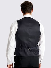 MOSS Tailored Fit Navy Blue Brown Stripe Performance Waistcoat - Image 2 of 3