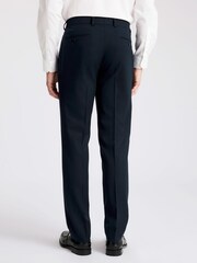 MOSS Slim Fit Dark Teal Blue Flannel Trousers - Image 2 of 3