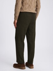 MOSS Dark Green Self Belt Trousers - Image 3 of 4