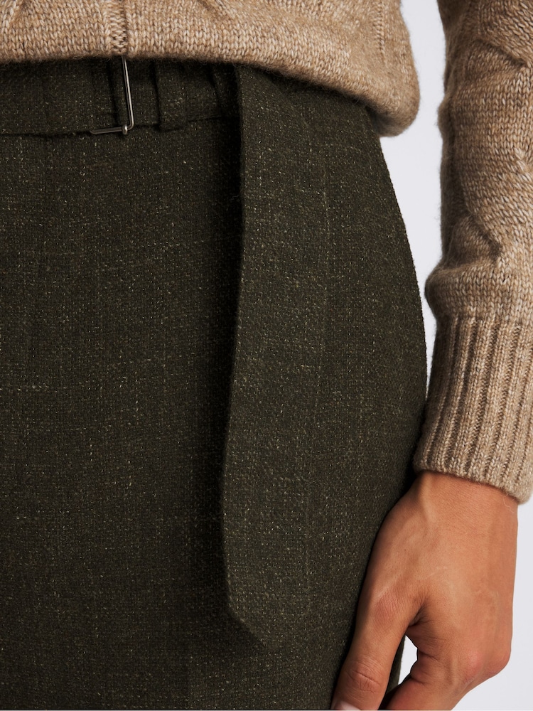 MOSS Dark Green Self Belt Trousers - Image 4 of 4 MOSS Dark Green Self Belt Trousers - Image 4 of 4