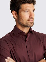 MOSS Tailored Fit Red Cotts Stretch Shirt - Image 2 of 2
