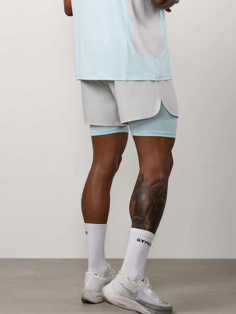 Gym King Grey Progress 2-In-1 Shorts - Image 2 of 4