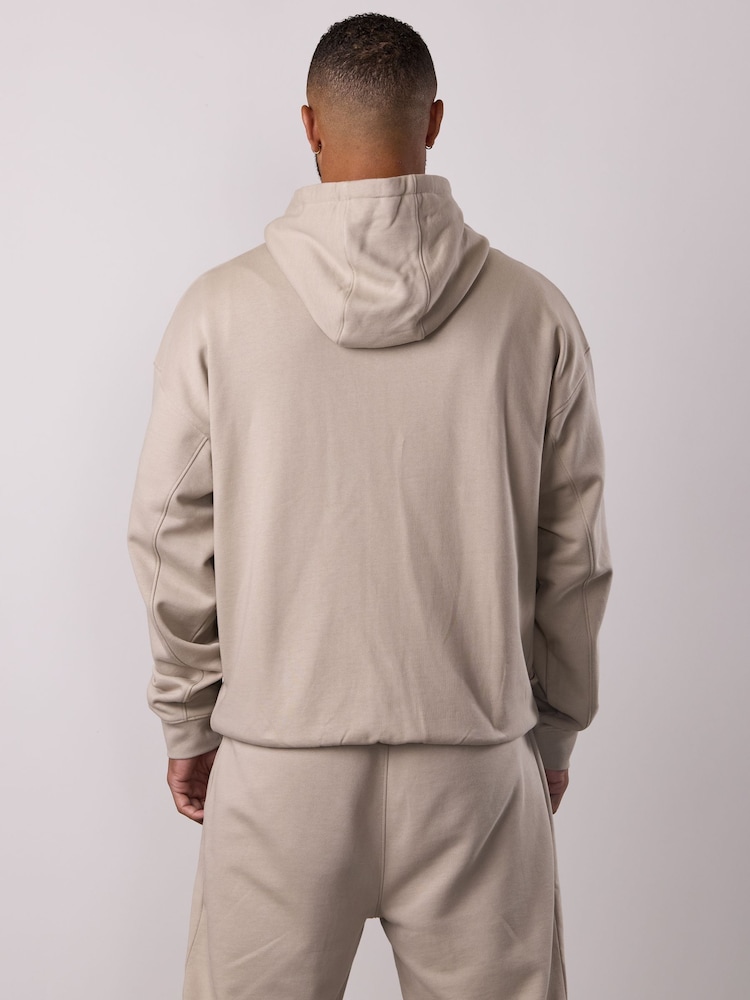 Gym King Light Sand Script Relaxed Fit Full Zip Hoodie - Image 2 of 4