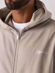 Gym King Light Sand Script Relaxed Fit Full Zip Hoodie - Image 4 of 4