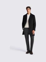 MOSS Navy Blue Wool Blend Overcoat - Image 2 of 4