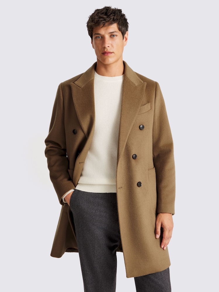 MOSS Natural Camel Wool Blend Overcoat - Image 1 of 6