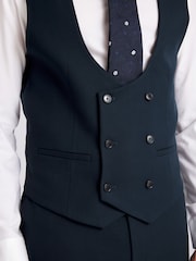MOSS Dark Teal Slim Fit Flannel Waistcoat - Image 3 of 3