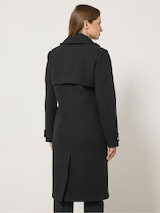 Star by Julien MacDonald Black Eyelet Collar Coat - Image 3 of 6