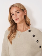 Crew Clothing Natural Harmony Button Neck Jumper - Image 4 of 5
