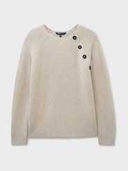Crew Clothing Natural Harmony Button Neck Jumper - Image 5 of 5