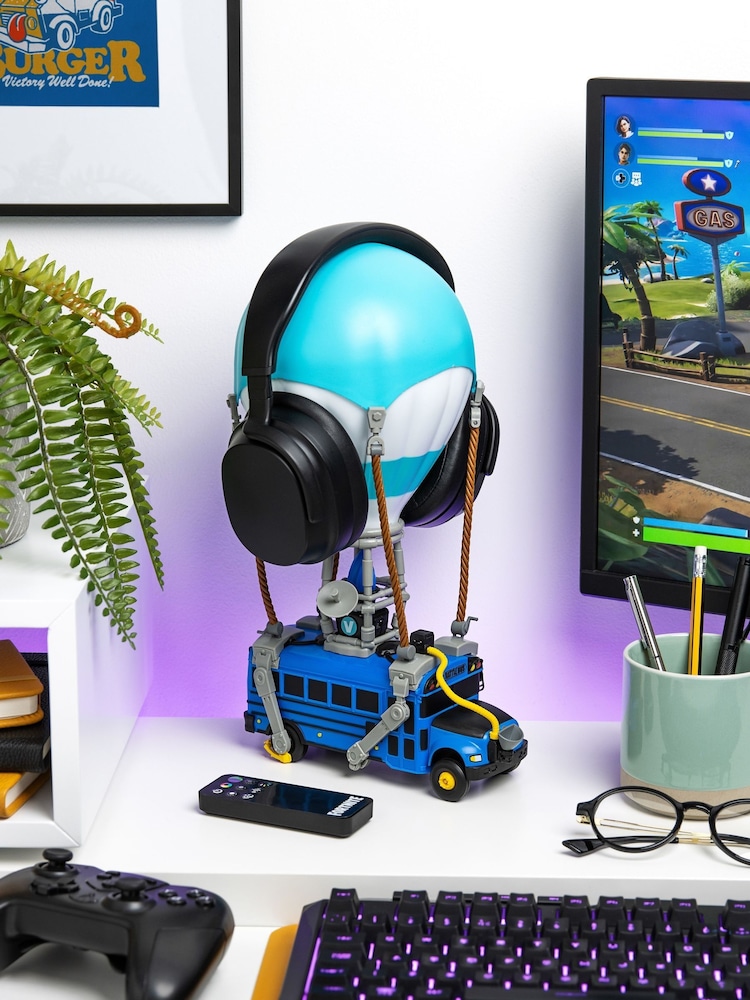 Fortnite Blue Battle Bus Diorama Light - Image 1 of 6 Fortnite Blue Battle Bus Diorama Light - Image 1 of 6