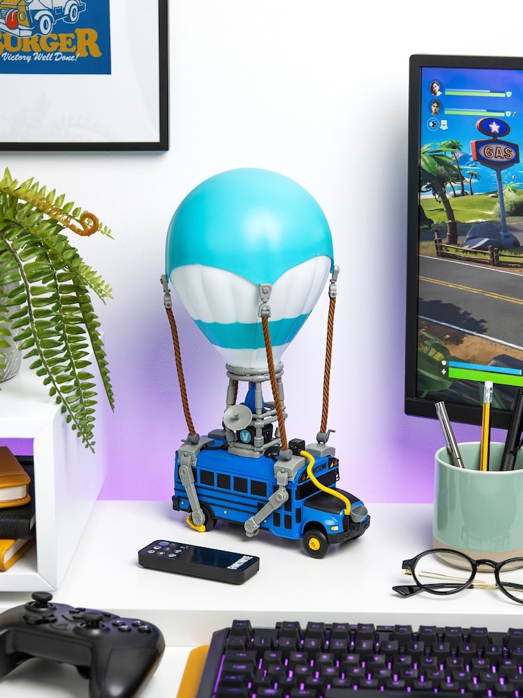 Fortnite Blue Battle Bus Diorama Light - Image 2 of 6 Fortnite Blue Battle Bus Diorama Light - Image 2 of 6