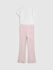 River Island White Cherry Demure Baby T-Shirt & Kickflare Set - Image 2 of 4