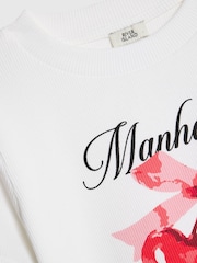 River Island White Cherry Demure Baby T-Shirt & Kickflare Set - Image 3 of 4