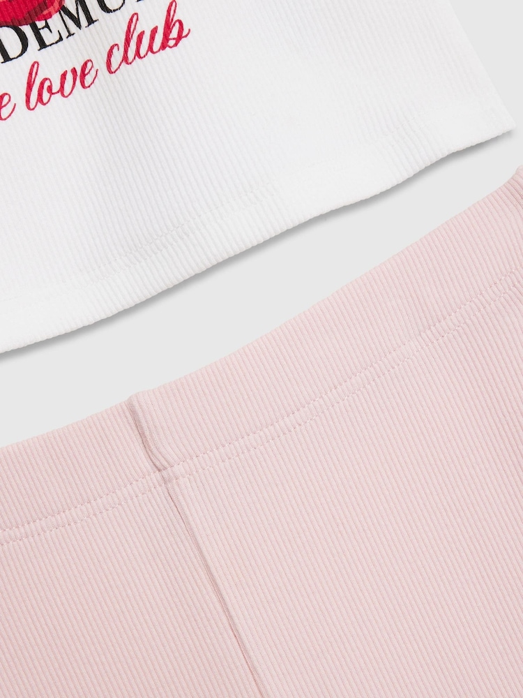 River Island White Cherry Demure Baby T-Shirt & Kickflare Set - Image 4 of 4 River Island White Cherry Demure Baby T-Shirt & Kickflare Set - Image 4 of 4