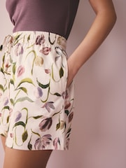 Lilac Purple Floral Rib Vest Short Pyjamas Set - Image 3 of 3