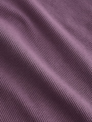 Mauve Purple Scarf Print Rib Scoop Racer Vest and Pyjama Short Set - Image 7 of 8