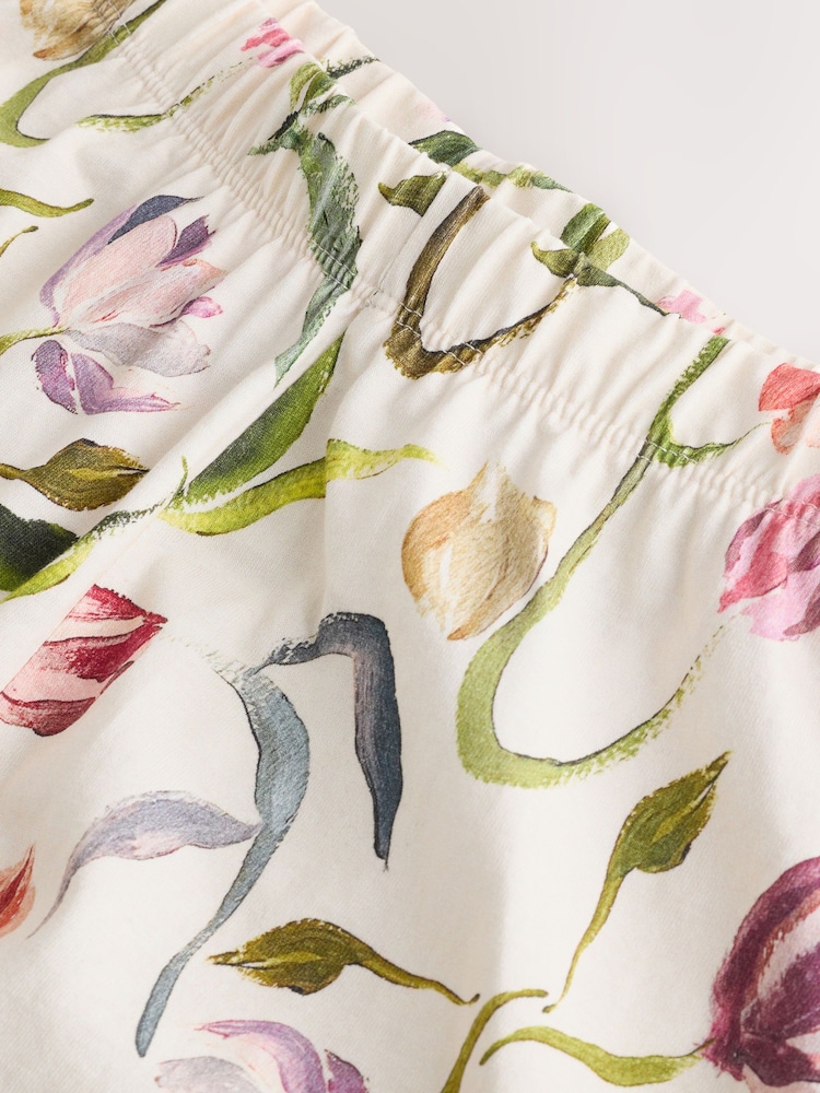 Mauve Purple Scarf Print Rib Scoop Racer Vest and Pyjama Short Set - Image 8 of 8