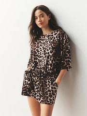 Leopard Cosy Short Set Pyjamas - Image 1 of 8