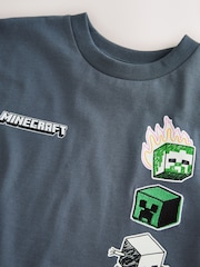 Charcoal Grey Back Print Single Minecraft T-Shirt (3-16yrs) - Image 3 of 4