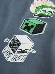 Charcoal Grey Back Print Single Minecraft T-Shirt (3-16yrs) - Image 4 of 4