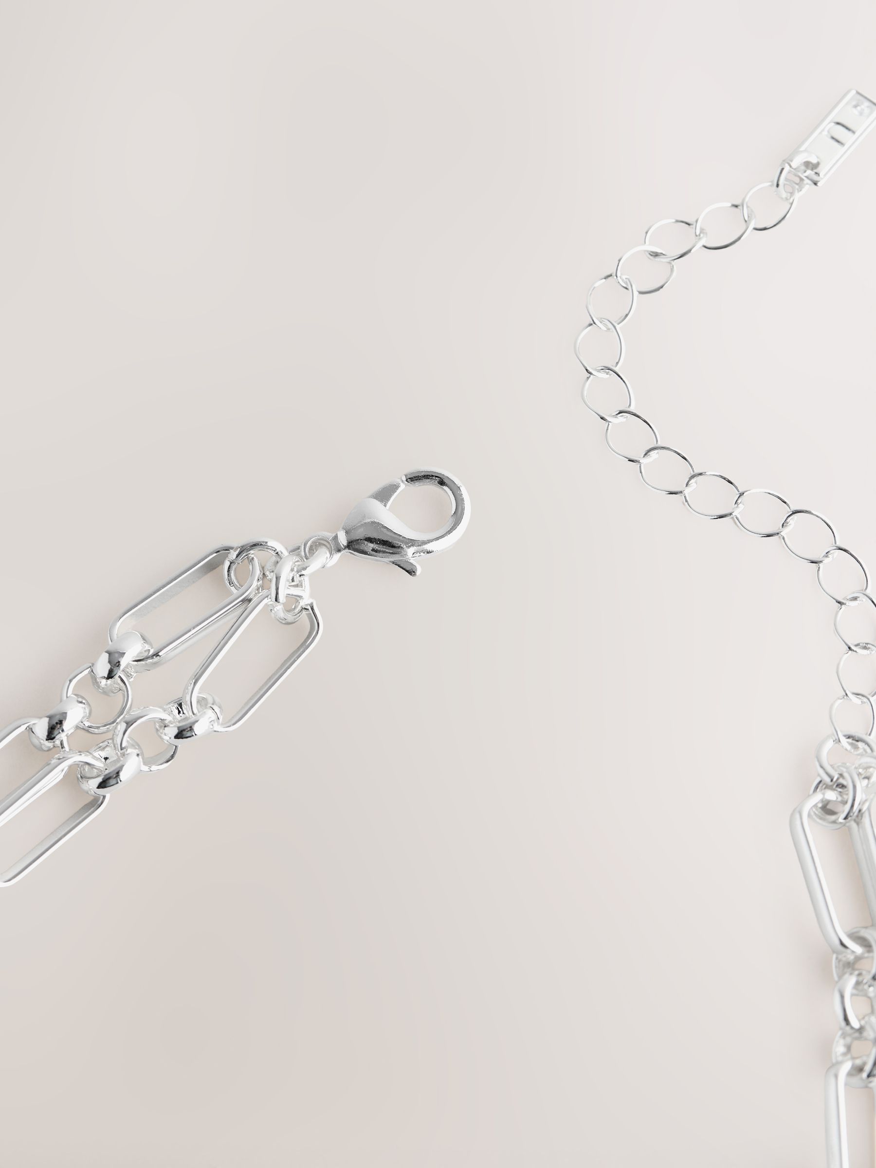 Buy Silver Tone 2 Layer T-Bar Chain Necklace from Next Canada