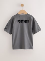 Charcoal Grey Fortnite Print Short Sleeved T-Shirt (4-16yrs) - Image 2 of 5
