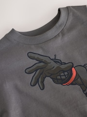 Charcoal Grey Fortnite Print Short Sleeved T-Shirt (4-16yrs) - Image 4 of 5