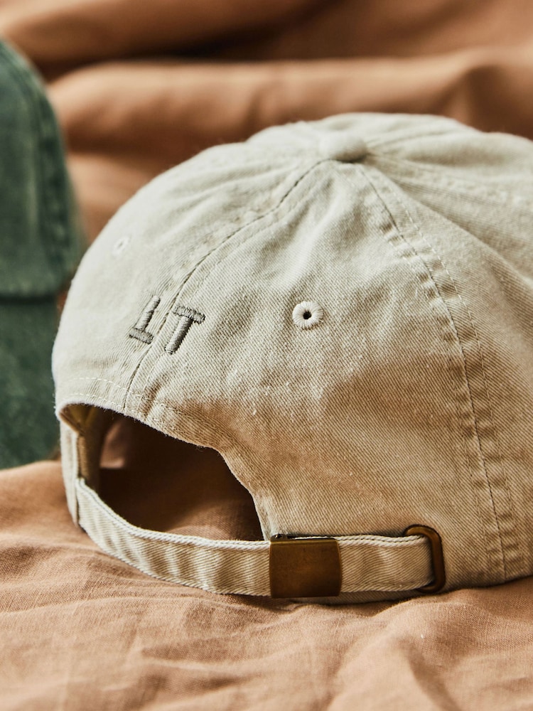 Personalised Birth Year Cap in Natural by Made Yours - Image 2 of 3 Personalised Birth Year Cap in Natural by Made Yours - Image 2 of 3