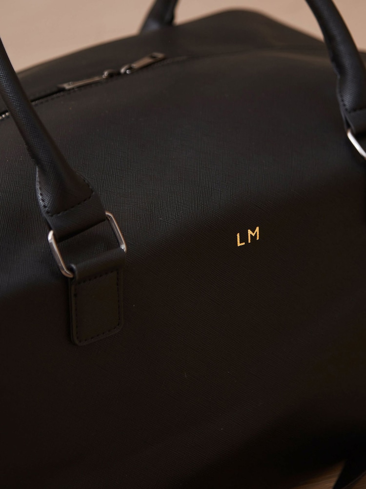 Personalised Weekend Holdall Bag in Black by Made Yours - Image 3 of 3 Personalised Weekend Holdall Bag in Black by Made Yours - Image 3 of 3