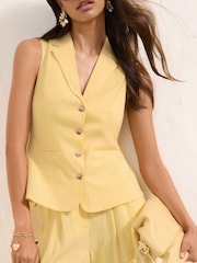 أصفر - صدرية مُفصلة خاصة من الكتان، من Friends Like These - صورة 2 من 5