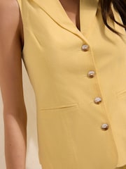 أصفر - صدرية مُفصلة خاصة من الكتان، من Friends Like These - صورة 4 من 5