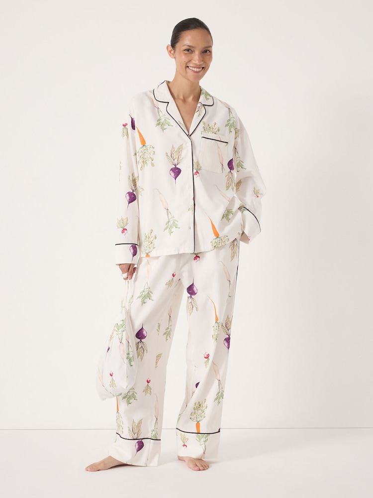 Hush Green Brushed Cotton Harvest Print Pjyamas - Image 1 of 5