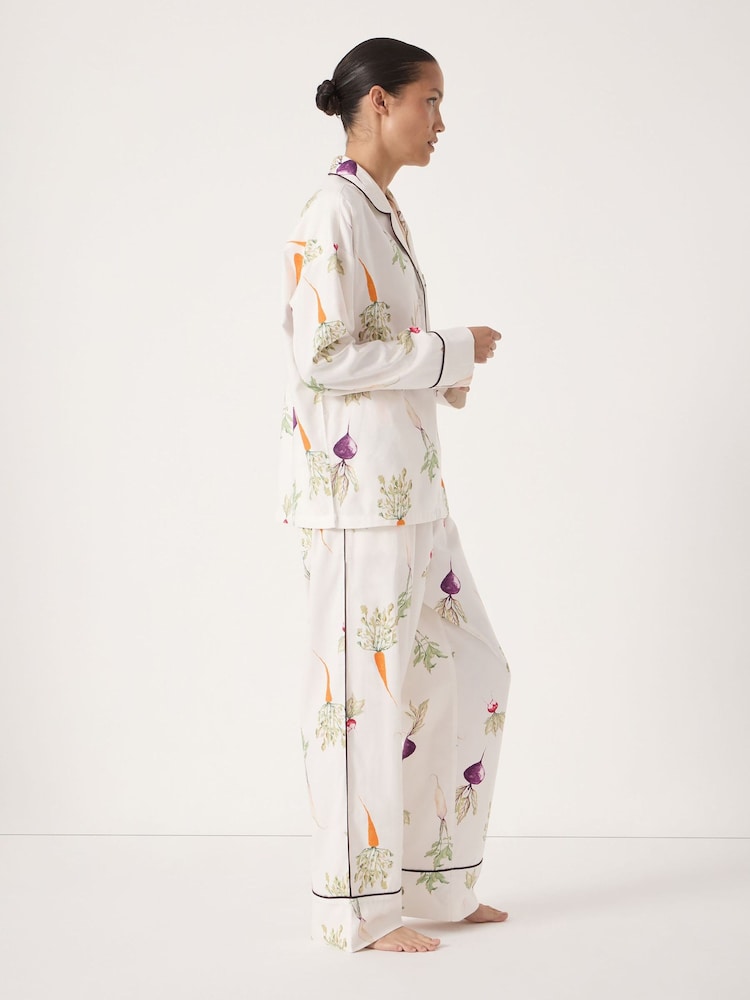 Hush Green Brushed Cotton Harvest Print Pjyamas - Image 2 of 5