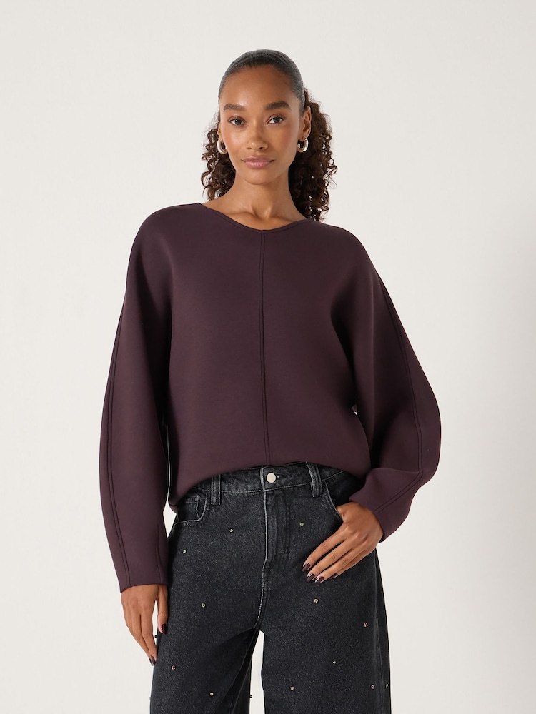Hush Purple Barrel Sleeve Sweatshirt - Image 1 of 5