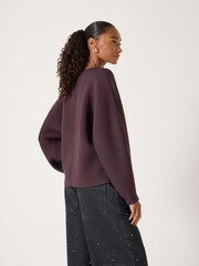 Hush Purple Barrel Sleeve Sweatshirt - Image 4 of 5