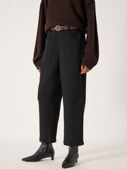 Hush Black Cordi Barrel Leg Tailored Trousers - Image 1 of 4
