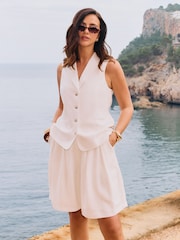 白色 - Friends Like These 亚麻布定制背心 - 图片1 / 4