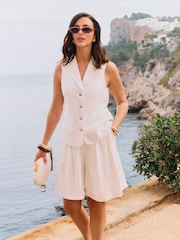 白色 - Friends Like These 亚麻布定制背心 - 图片4 / 4