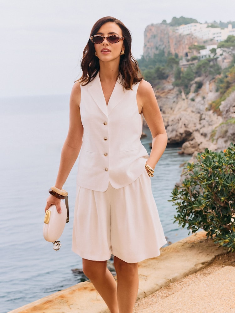 白色 - Friends Like These 亚麻布定制背心 - 图片4 / 4