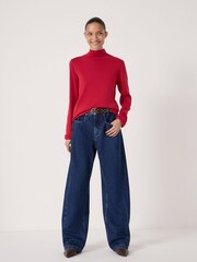 Hush Red High Neck Midweight Jersey Top - Image 2 of 4